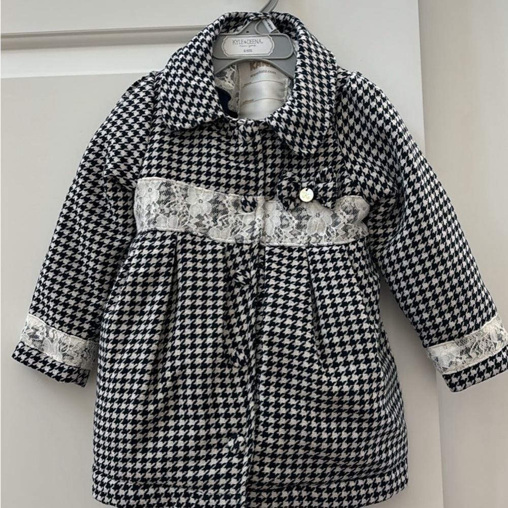 Navy blue / white girls 12month dress coat